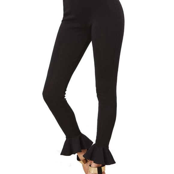 Ruffle Hem Leggings Black - Picture 4 of 4
